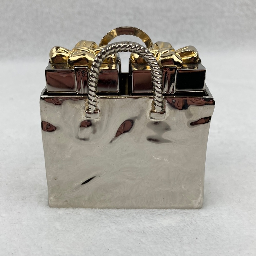 Godinger Silver Plate Petite Holiday Gift Bag Presents Salt & Pepper Shakers 3”
